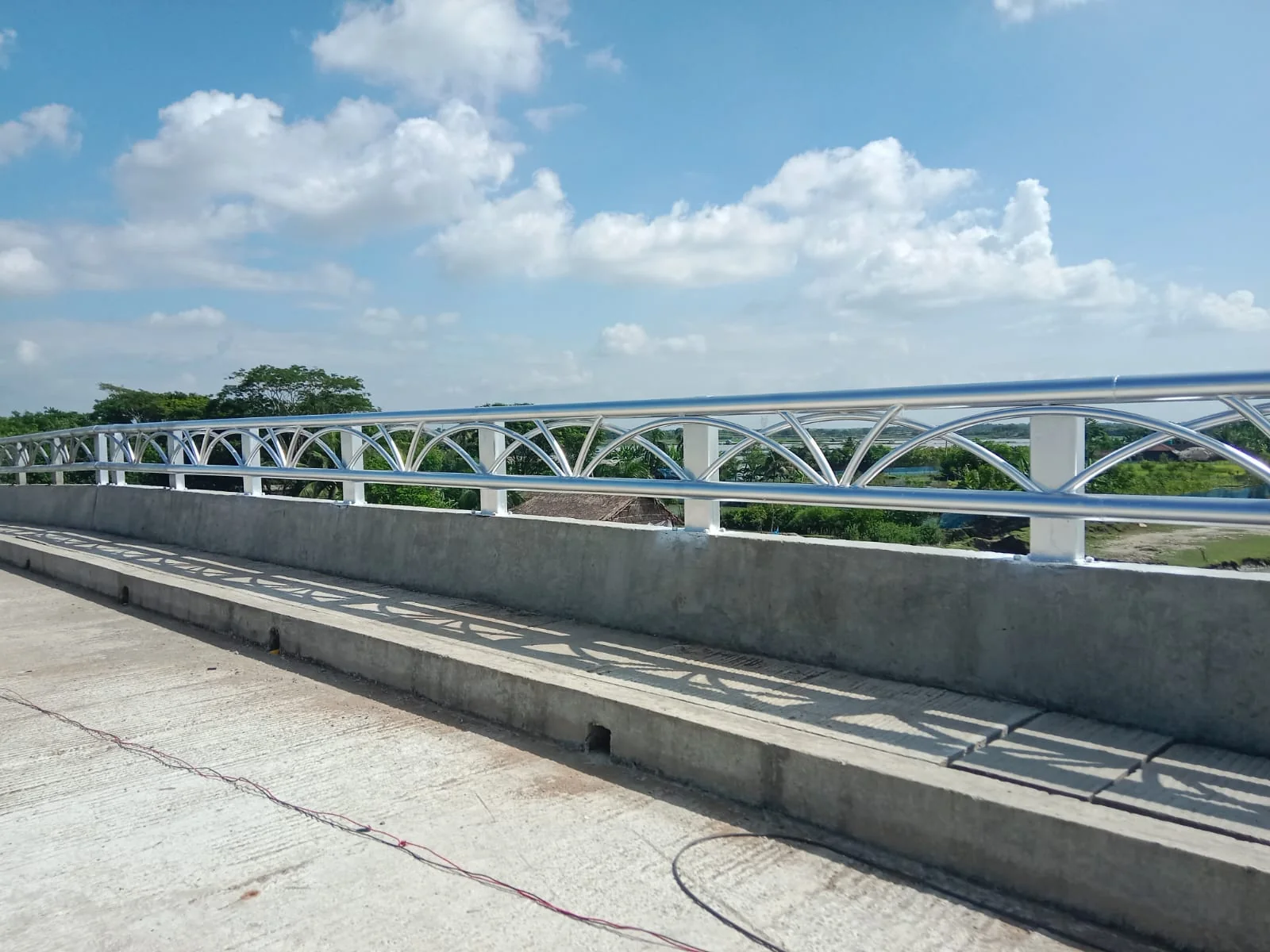 Metal railing along the bridge deck — Bridge Railing - Rampal- Bagerhat