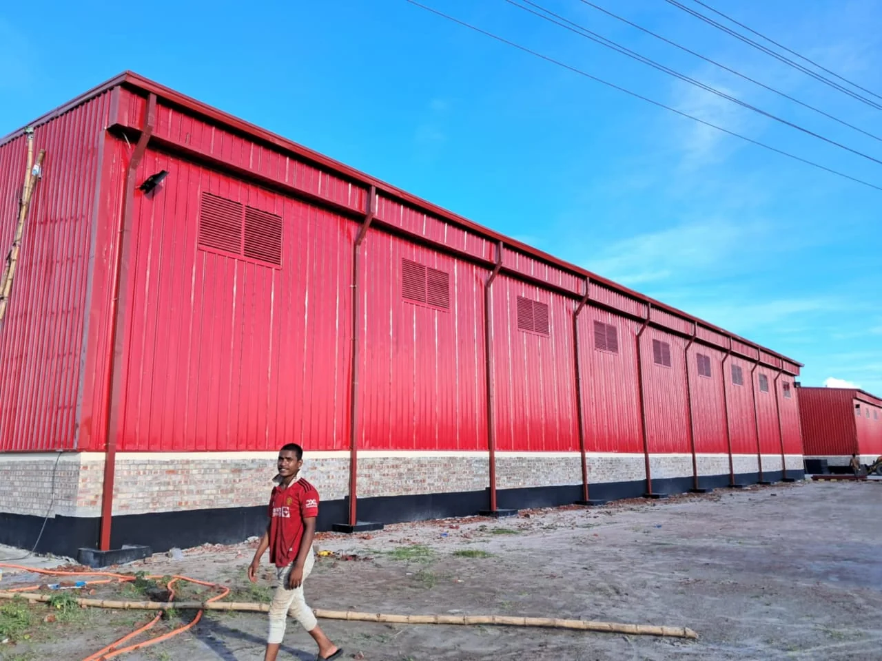 Exterior steelwork at the DG Bangla project site