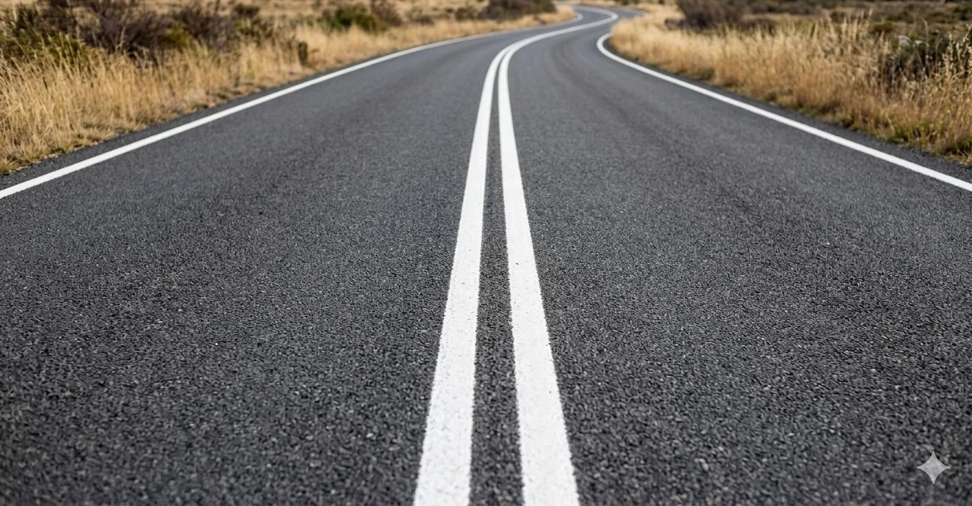 Double white road centre lines