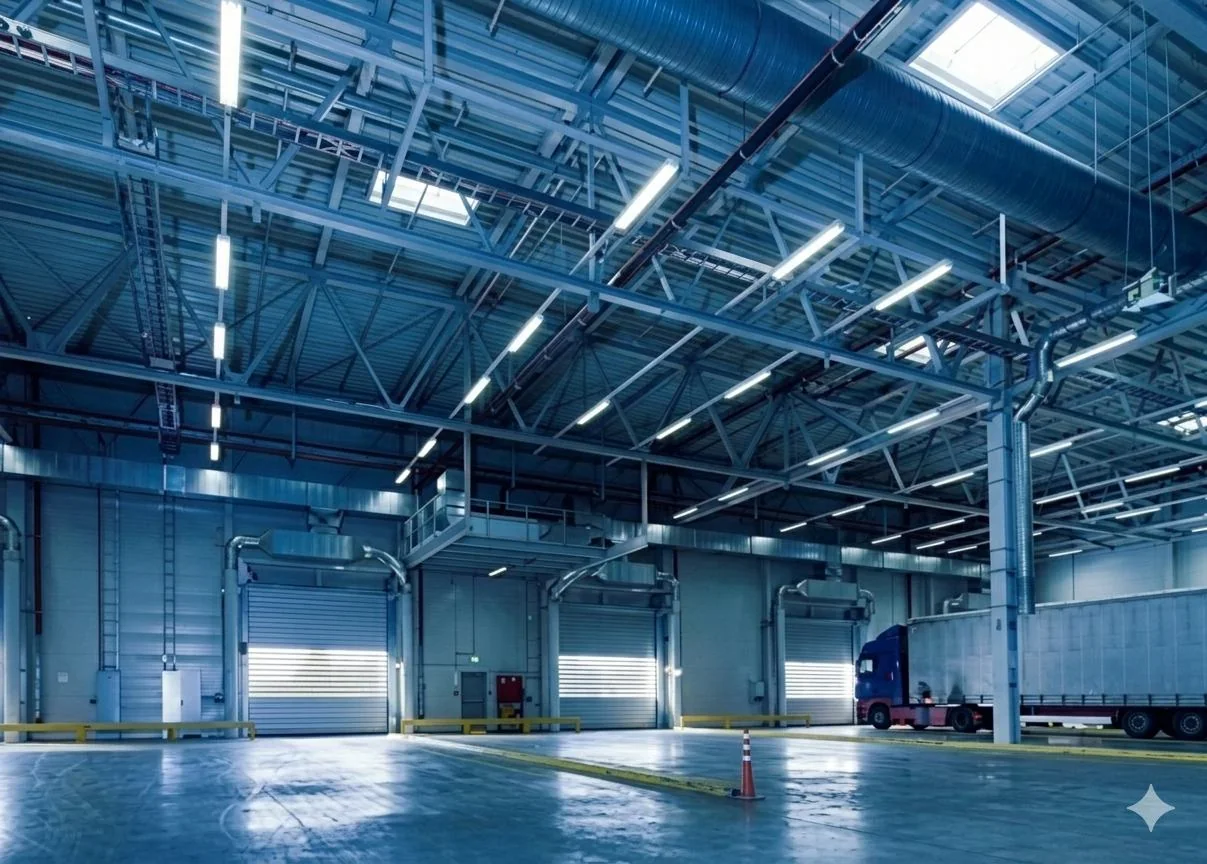 Large industrial building interior