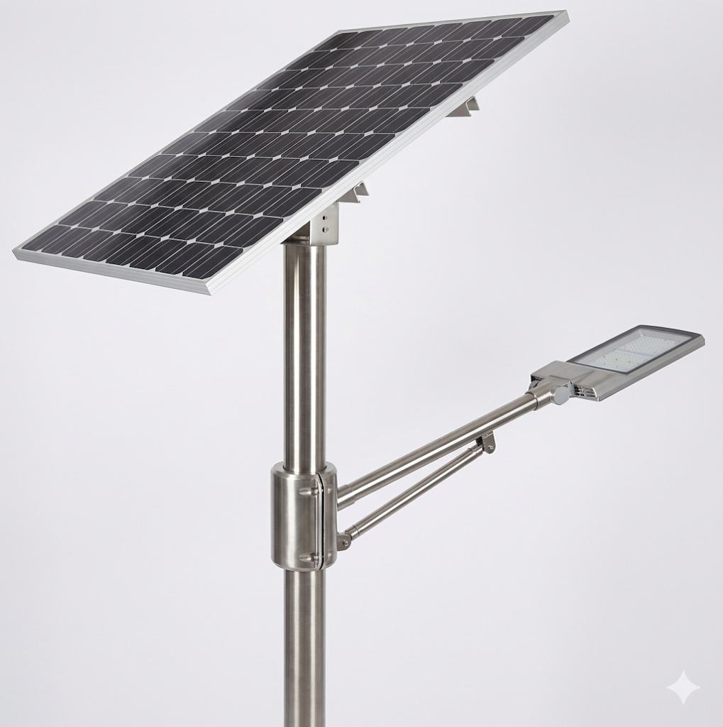 Solar light pole and panel