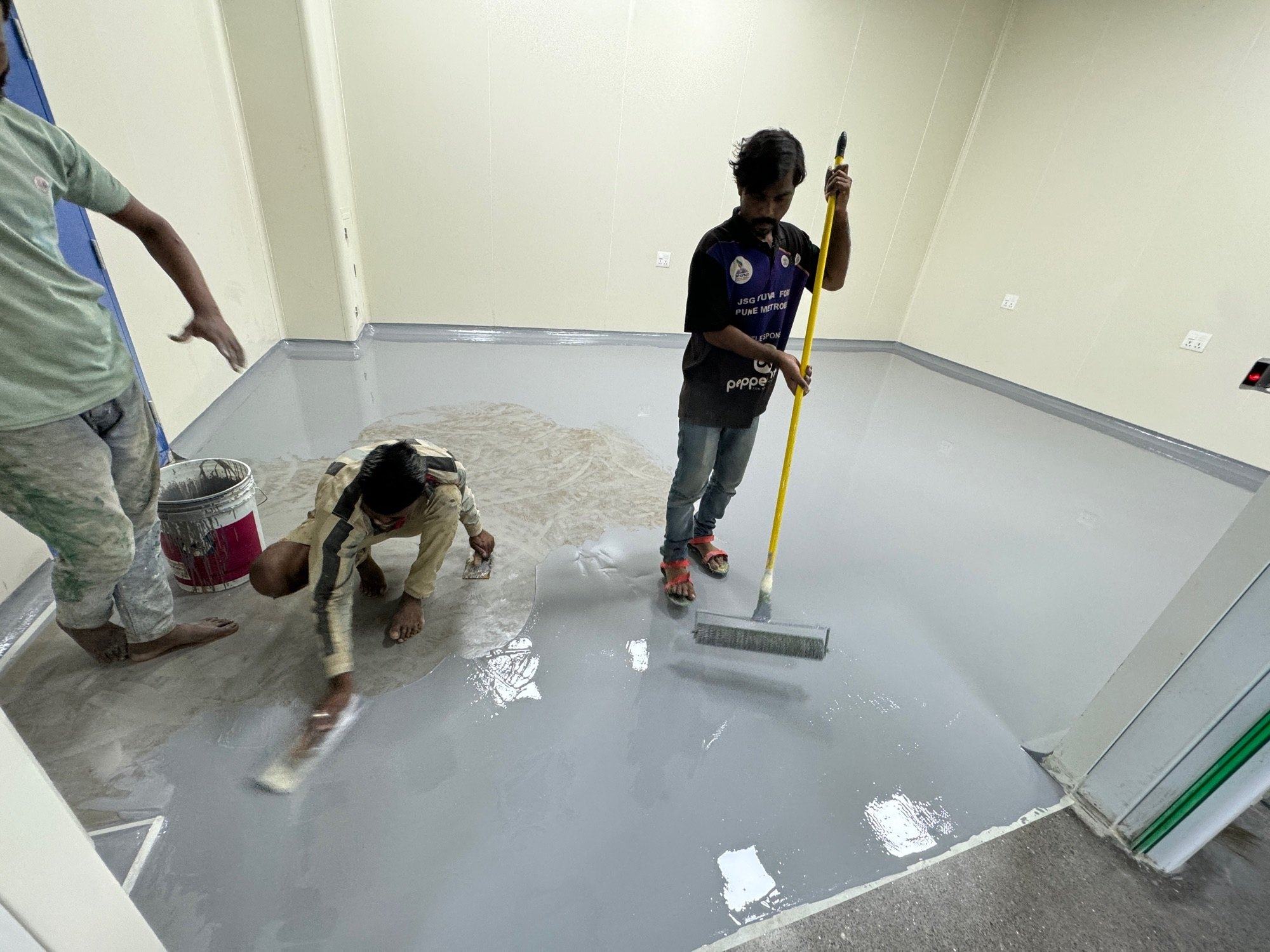 Epoxy floor work in progress