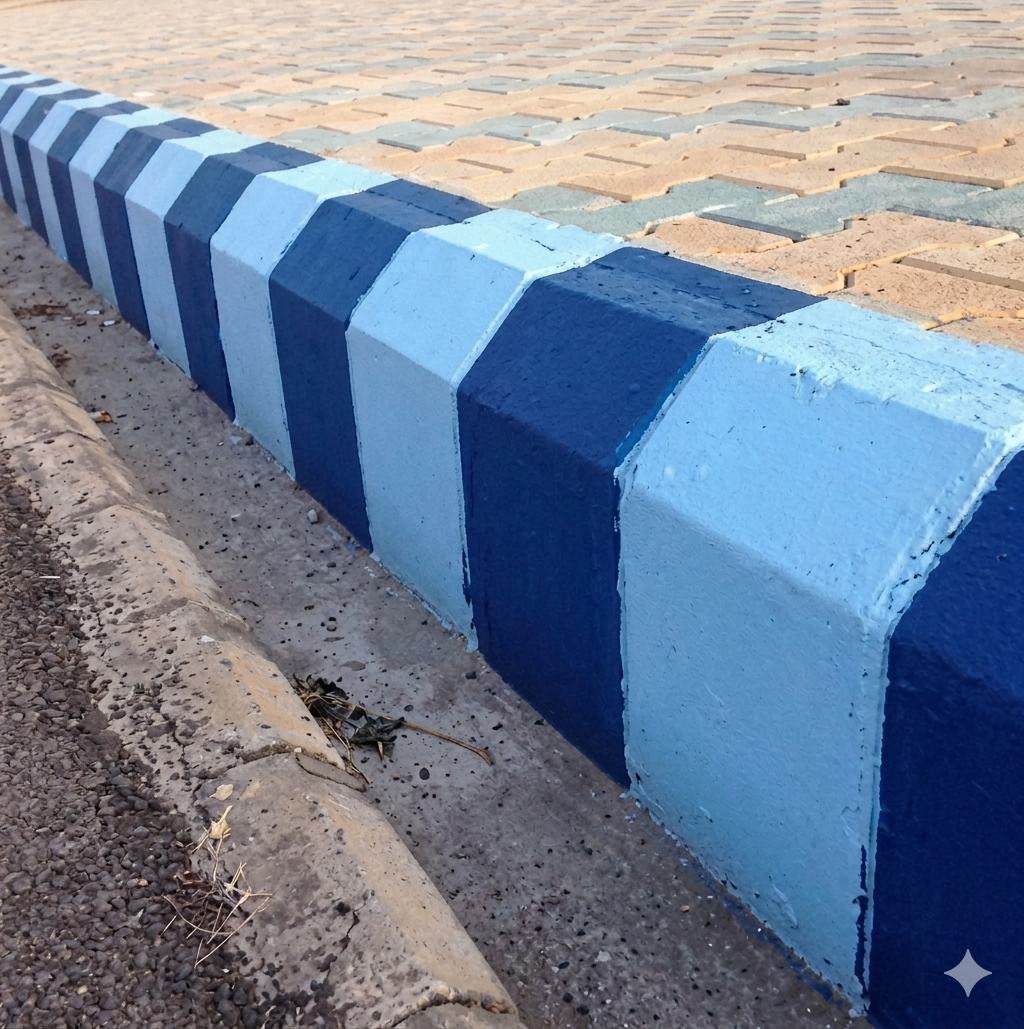 Kerb stone and pavement tiles service visual